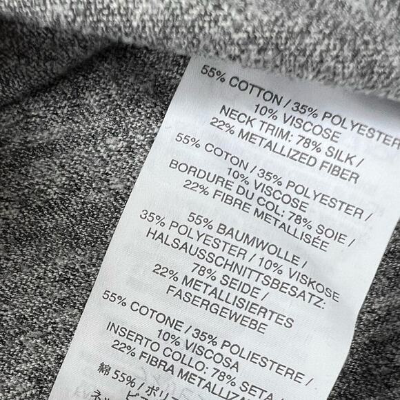 J.CREW women’s size XS gray T-shirt with chest pocket and gold ribbon neck - Picture 5 of 5